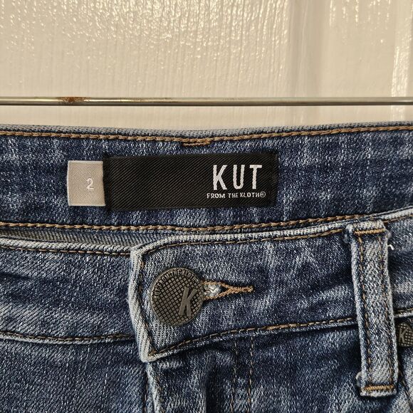 Women’s KUT From The Kloth  High Rise Ankle Straight Leg Jeans Size 2 - Picture 2 of 9
